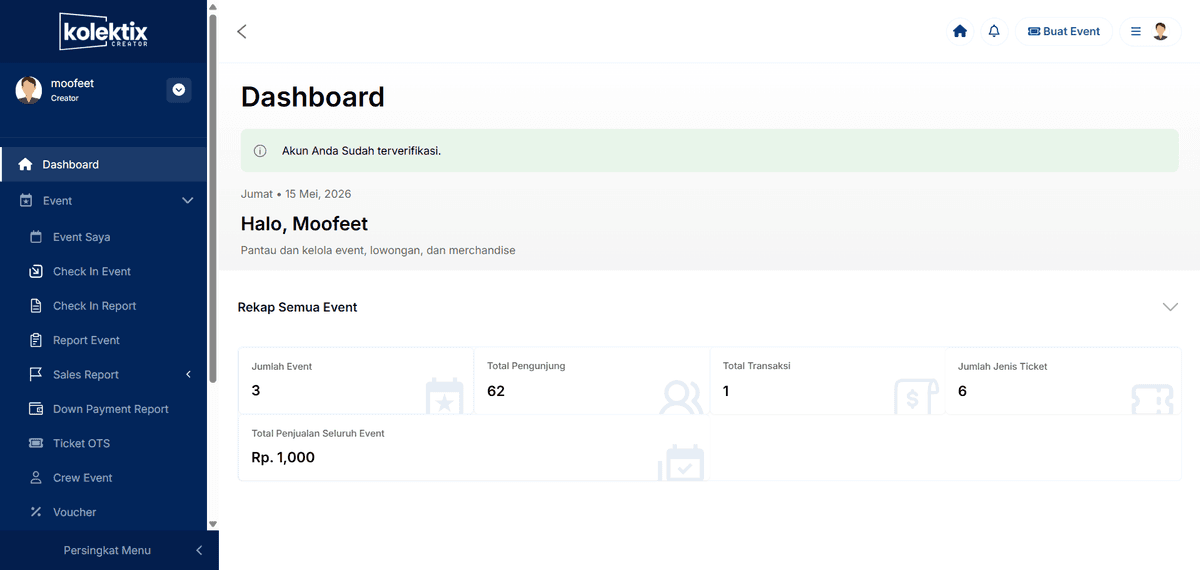 Kolektix Dashboard